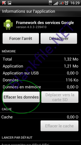 Android - Effacer les données